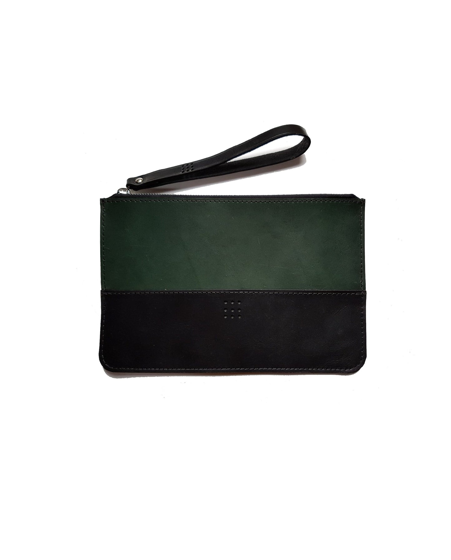 'Birch' Bespoke Handmade Leather Zip Top Pouch / Clutch Bag