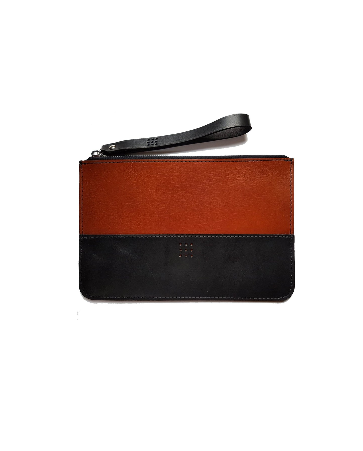 'Birch' Bespoke Handmade Leather Zip Top Pouch / Clutch Bag