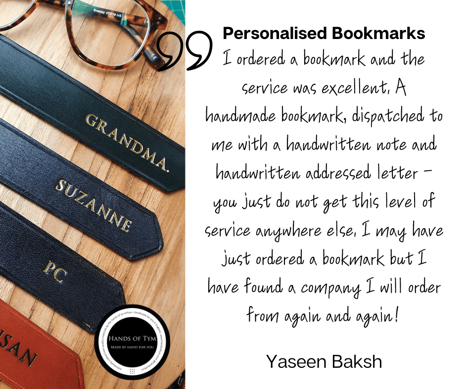 'Acorn' Handmade Leather Bookmark with personalisation