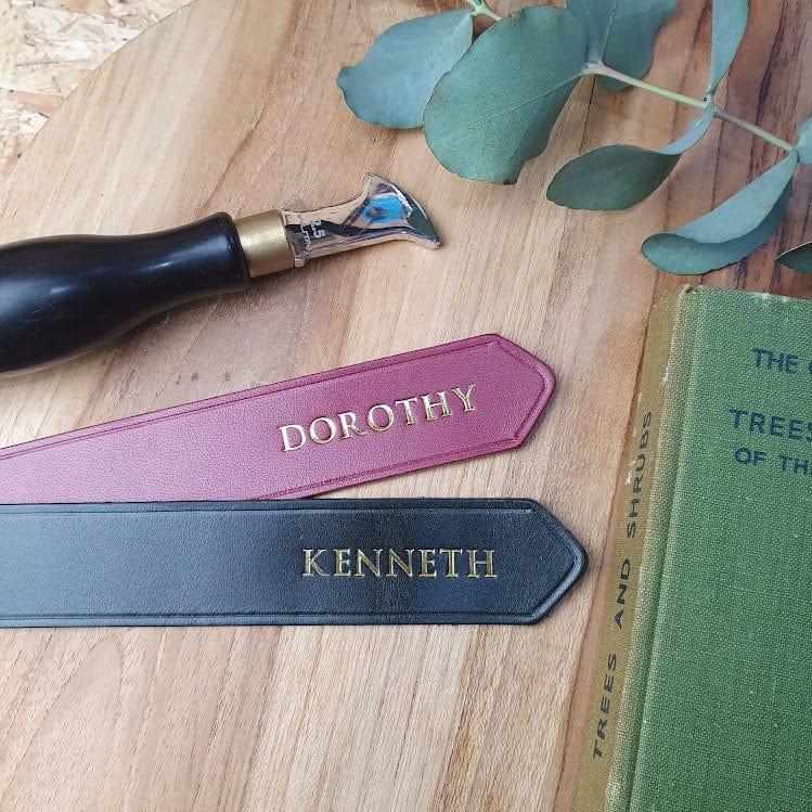 'Acorn' Handmade Leather Bookmark with personalisation