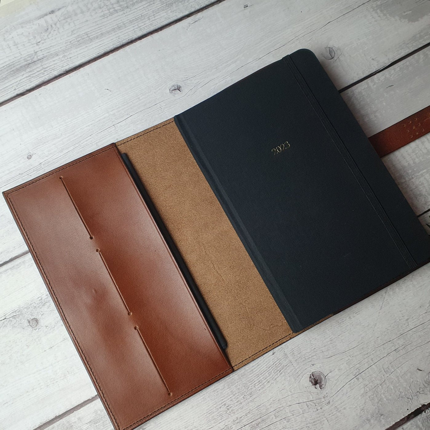 'Laurel' The Bespoke Handmade Luxury Leather Notebook / Diary A5 - Slim