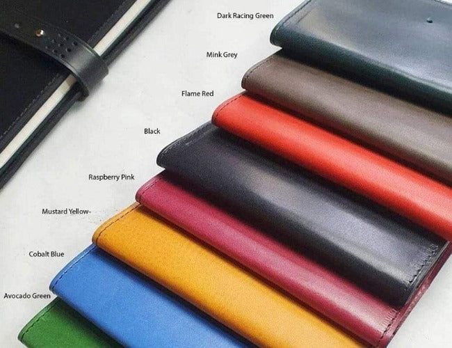'Juniper' Bespoke Handmade Long Leather Purse with zip