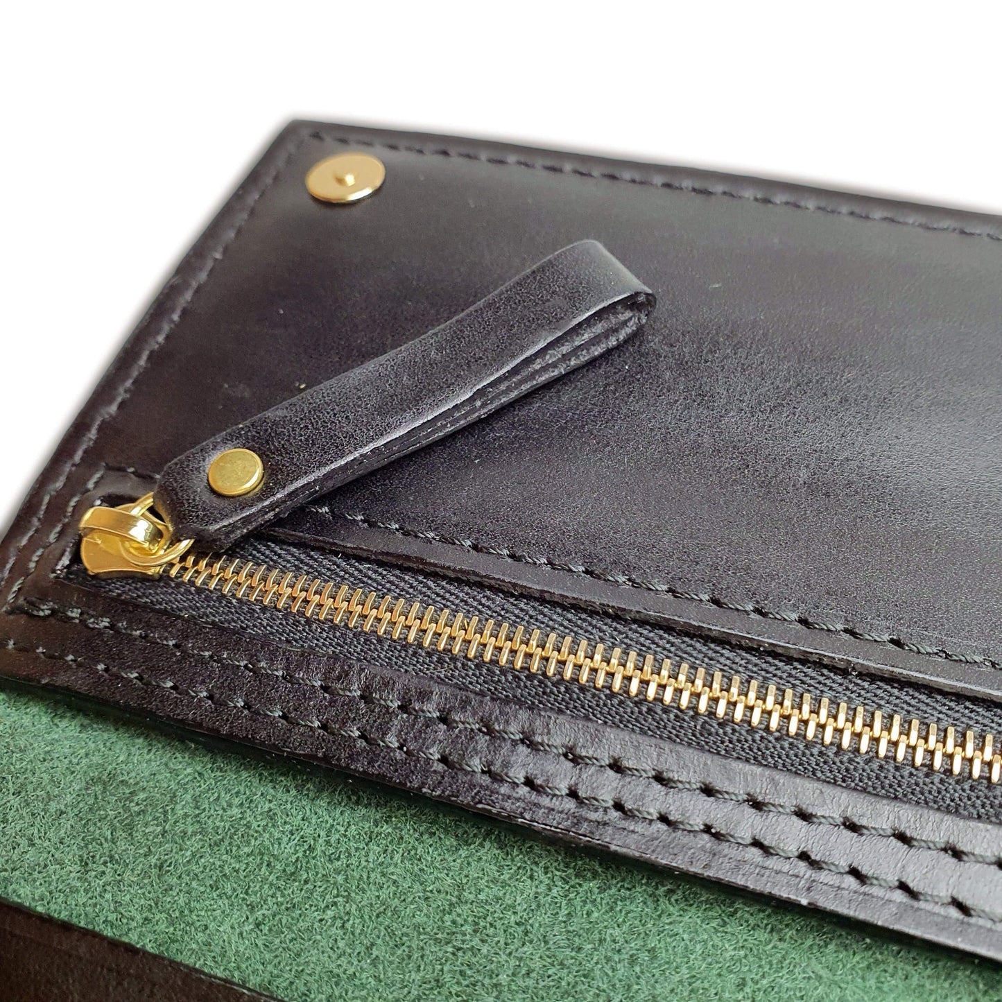 'Juniper' Bespoke Handmade Long Leather Purse with zip