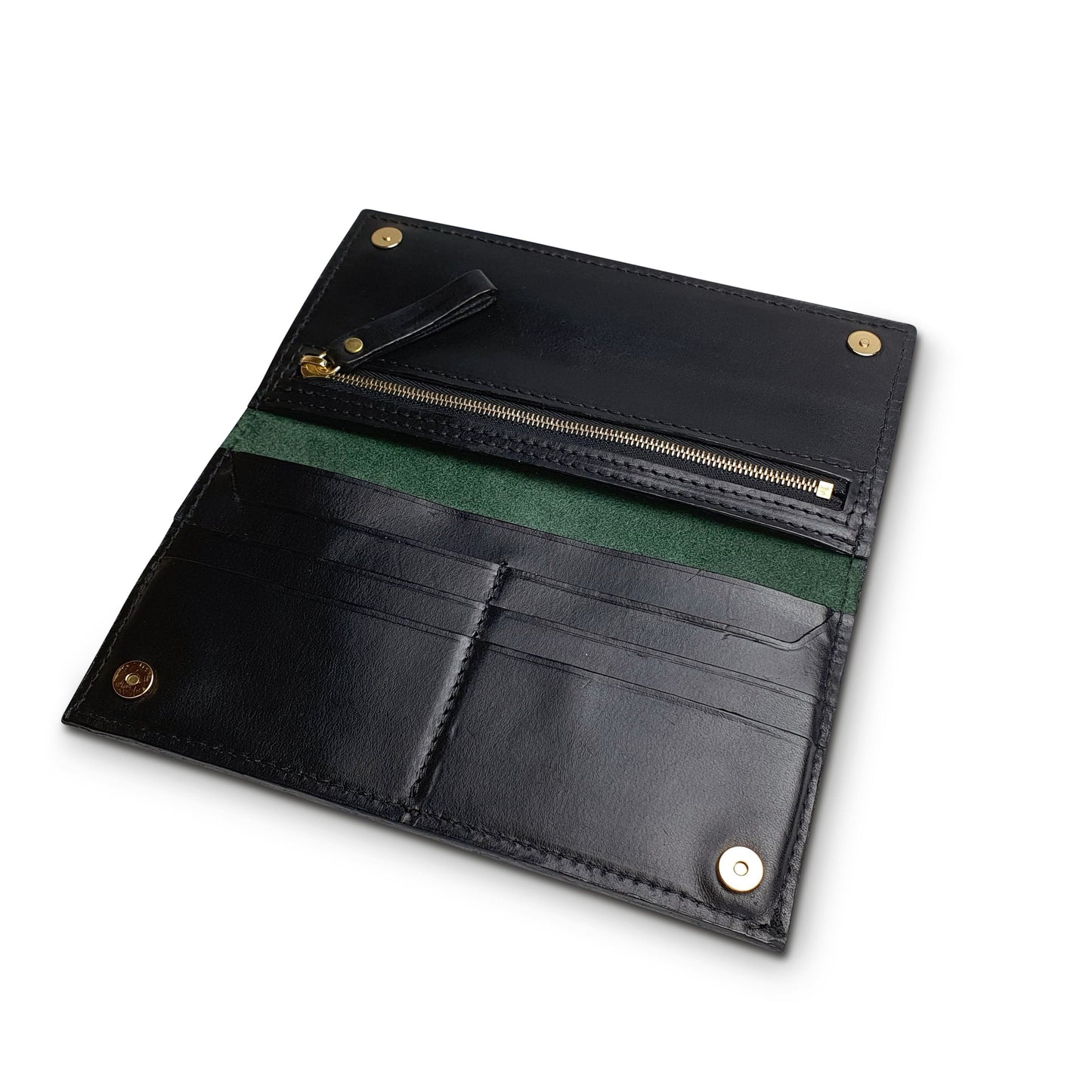 'Juniper' Bespoke Handmade Long Leather Purse with zip