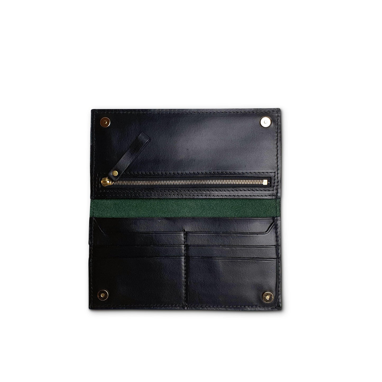 'Juniper' Bespoke Handmade Long Leather Purse with zip