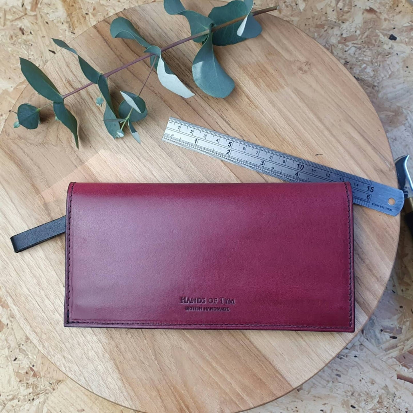 'Juniper' Bespoke Handmade Long Leather Purse with zip