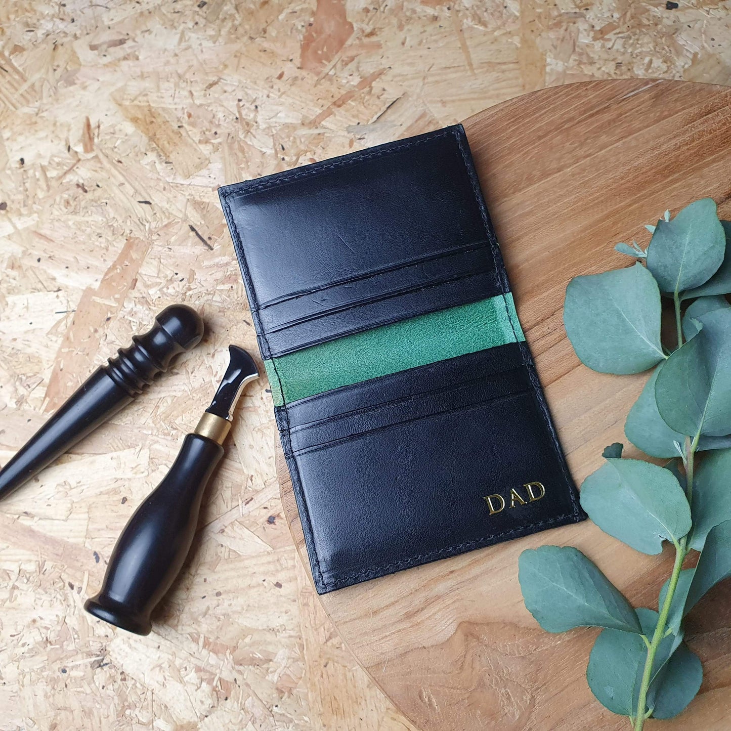 'Larch Slim' Bespoke Handmade Leather Slim Card Wallet