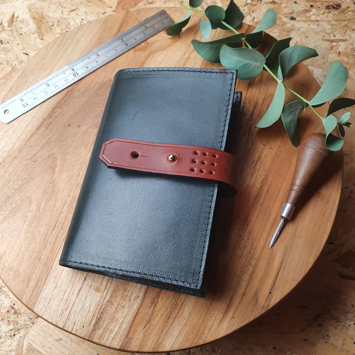'Laurel' The Bespoke Handmade Luxury Leather Notebook / Diary A6 pocket