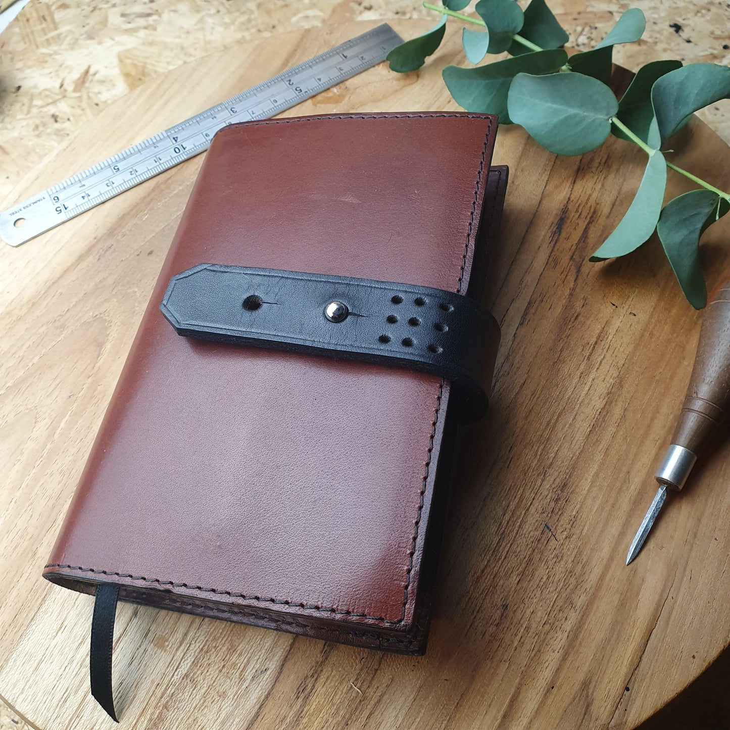 'Laurel' The Bespoke Handmade Luxury Leather Notebook / Diary A6 pocket