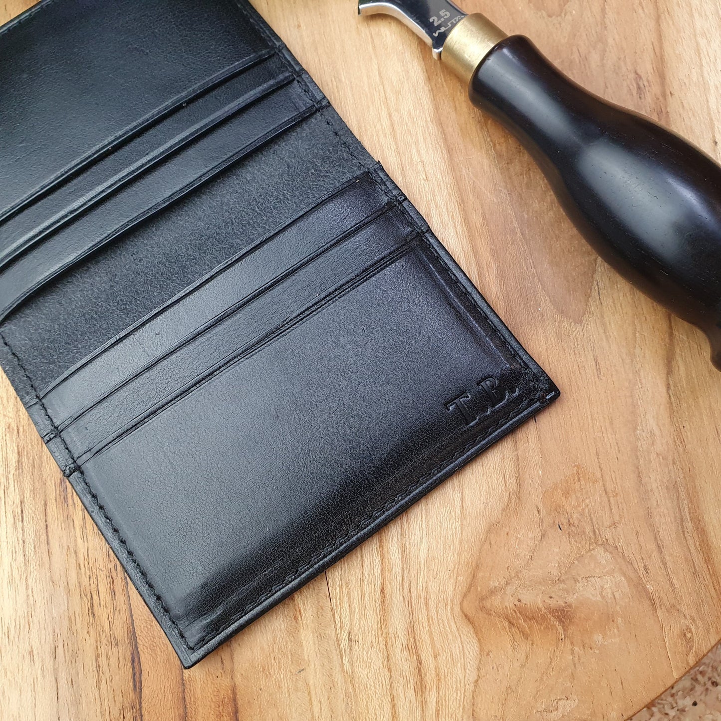 'Larch Slim' Bespoke Handmade Leather Slim Card Wallet