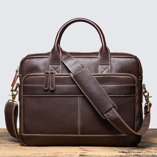 Handmade Full Grain Leather  Briefcase  Cross Body Bag Laptop Bag