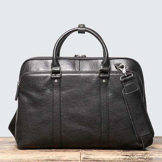 Man Handmade Leather Briefcase Men Messenger Bag Laptop Bag