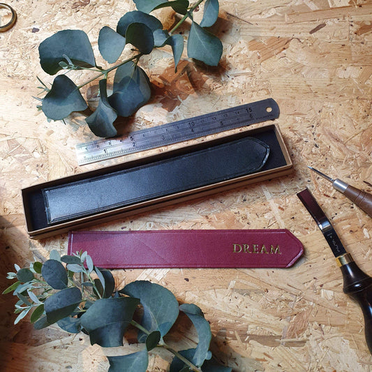 'Acorn' Handmade Leather Bookmark with personalisation