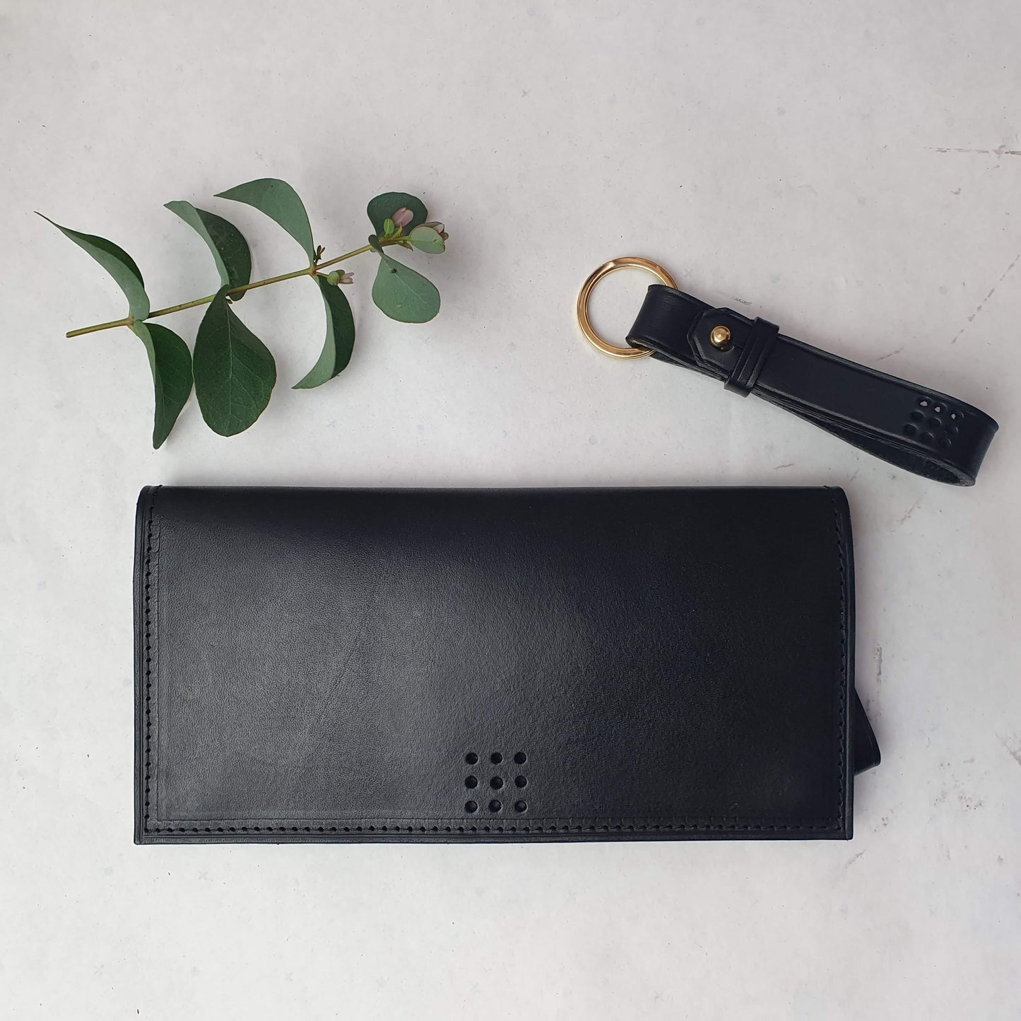 'Juniper' Bespoke Handmade Long Leather Purse with zip