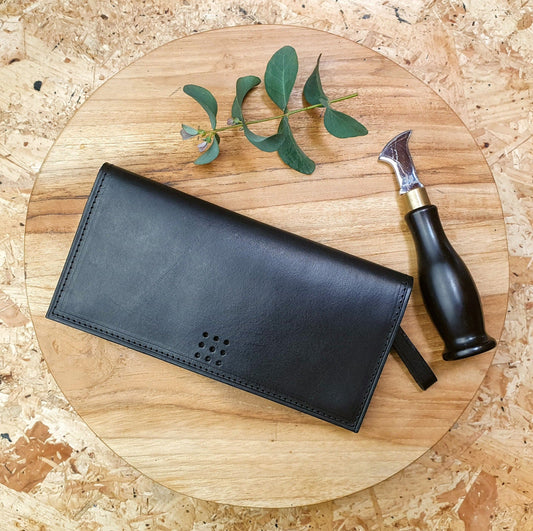 'Juniper' Bespoke Handmade Long Leather Purse with zip